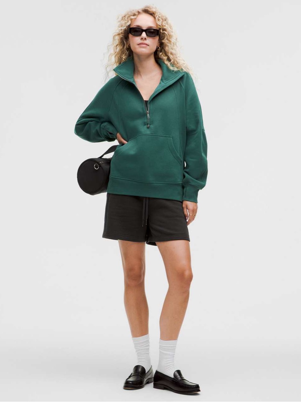Lululemon Scuba Oversized Funnel-Neck Half Zip Long Storm Teal XS/S - Picture 2 of 9
